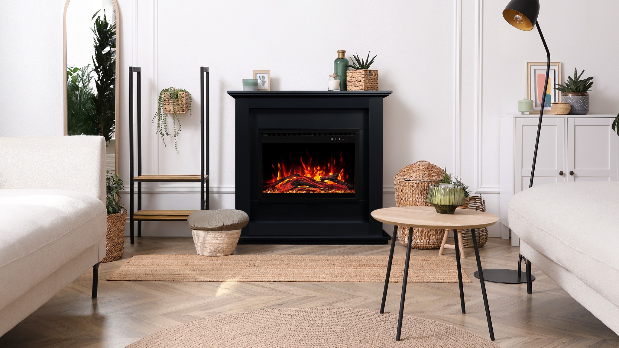 Aflamo Sund Black Bioethanol Standkamin schwarz