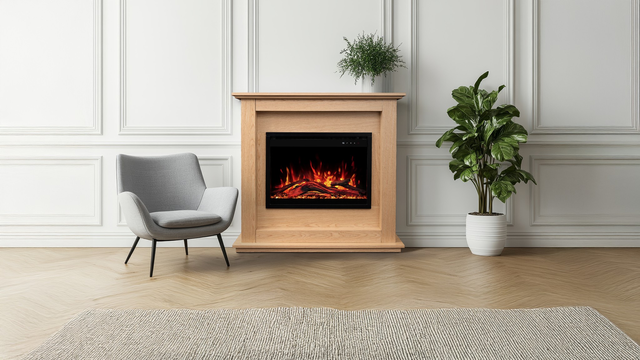 Aflamo Sund Oak Standkamin Bioethanol Eiche