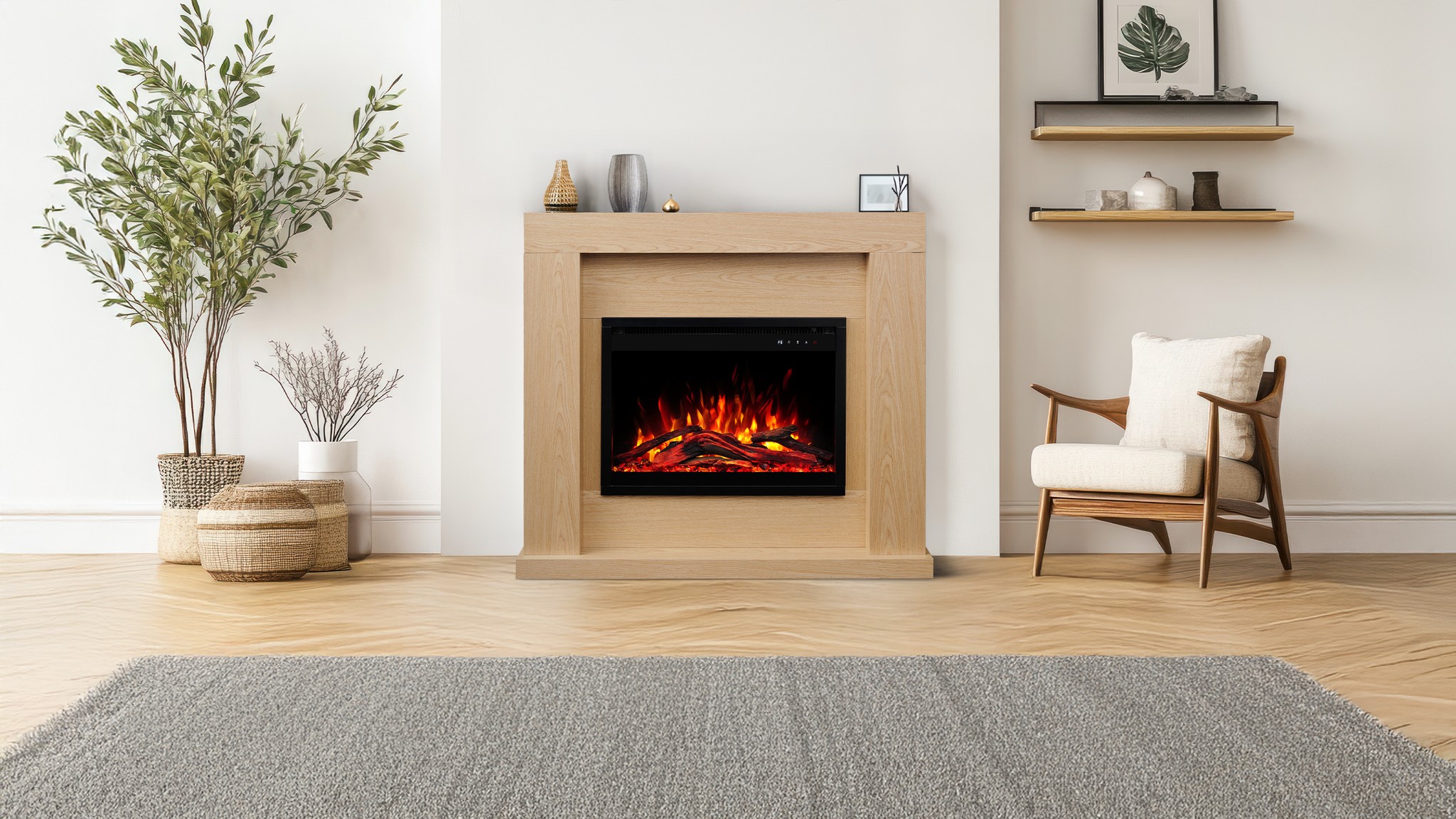 Aflamo Jolo Oak Bioethanol Standkamin Eiche
