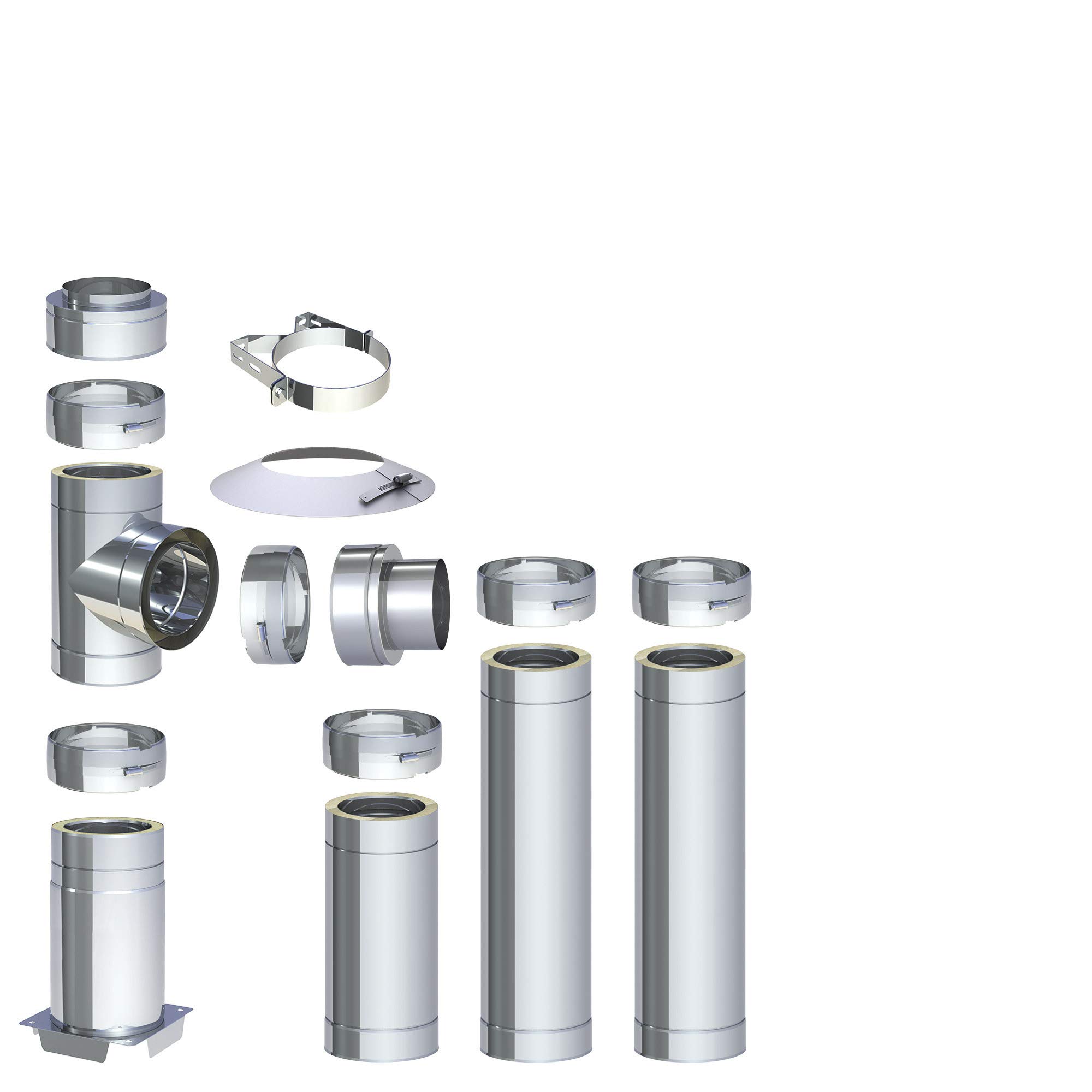 H&M Schornstein-Paket 9,7m 180mm Edelstahl