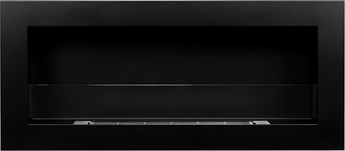 Aflamo Honos mit Glas Bioethanol Wandkamin schwarz matt