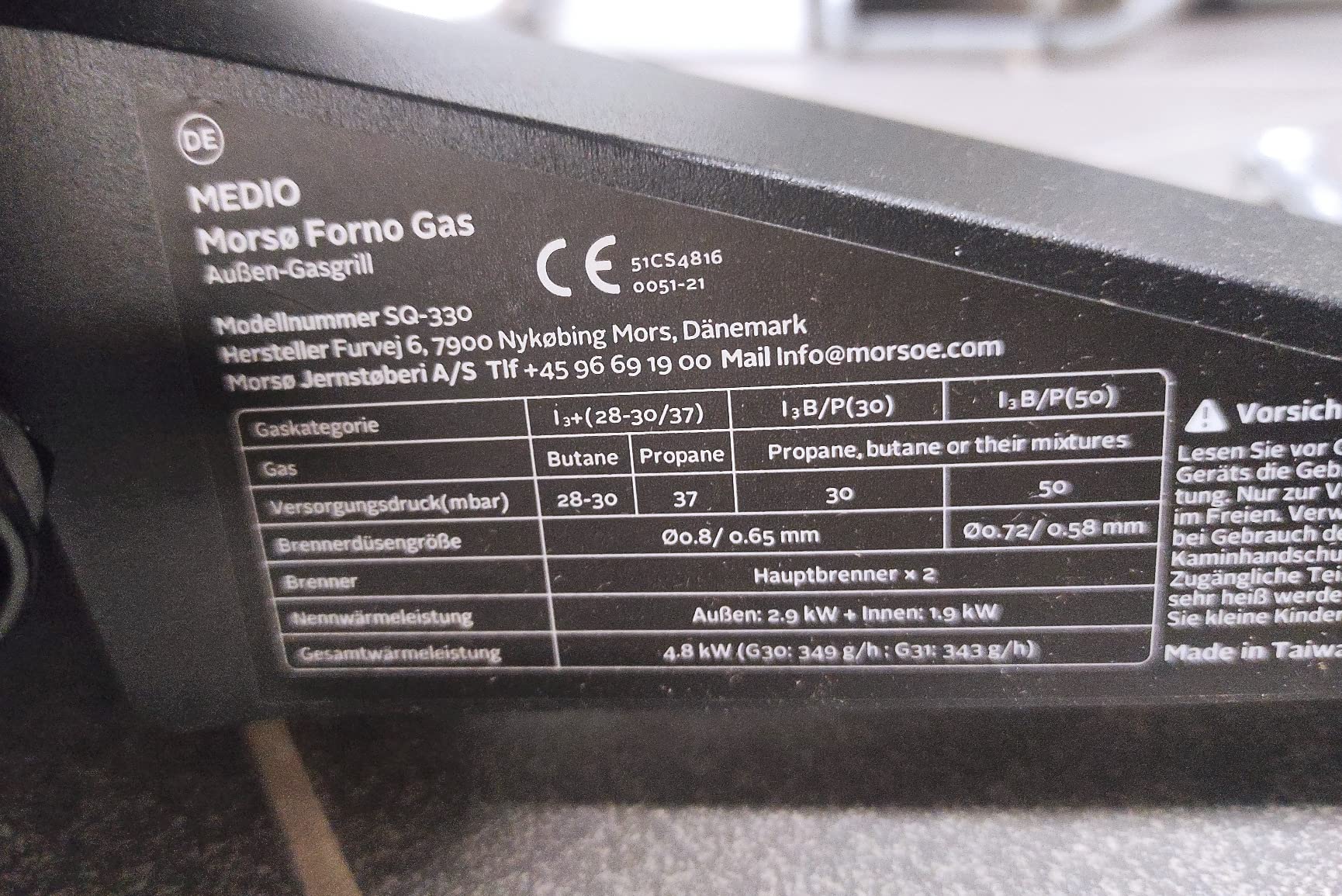 Morsø Forno Gas Grande Gasgrill Gusseisen Anthrazit-Grau