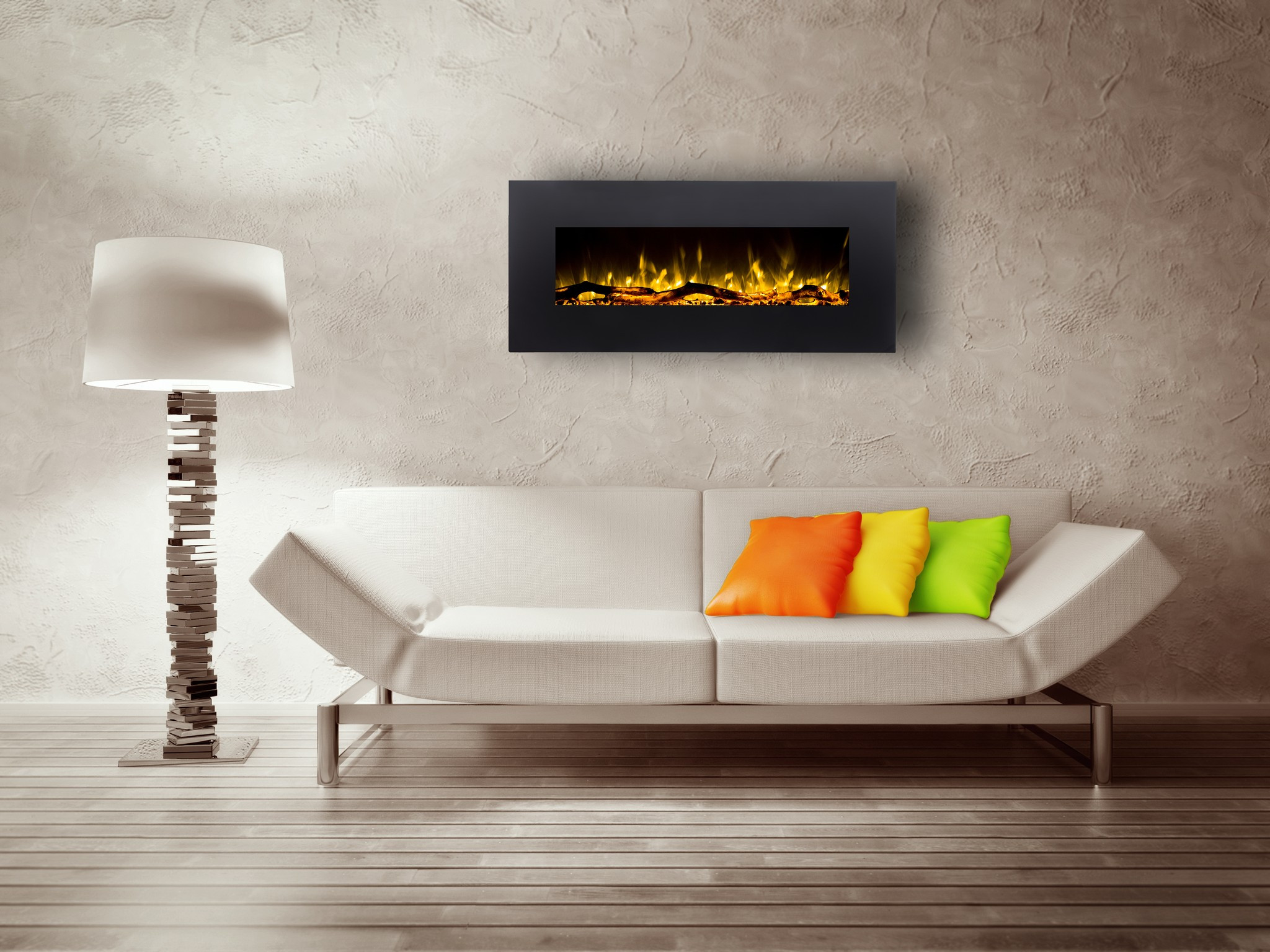 Aflamo Albion Wandkamin Bioethanol Schwarz