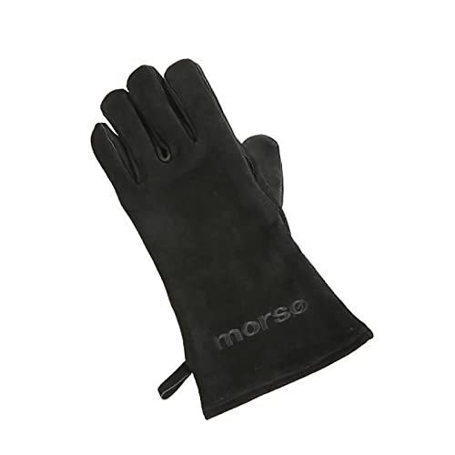 Morsø Kaminhandschuh Links Wildleder schwarz