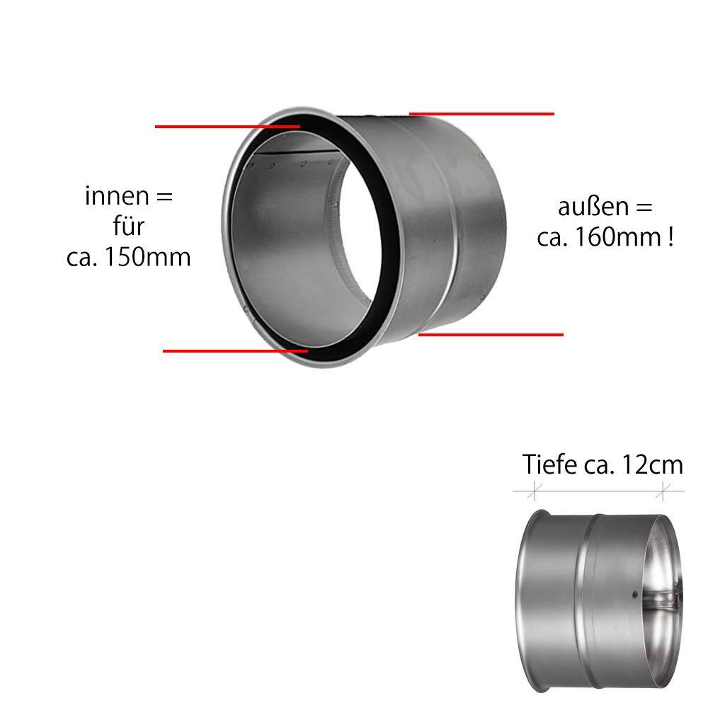 H&M Germany Rohr-Set Standard 150mm 70x45cm schwarz metallic
