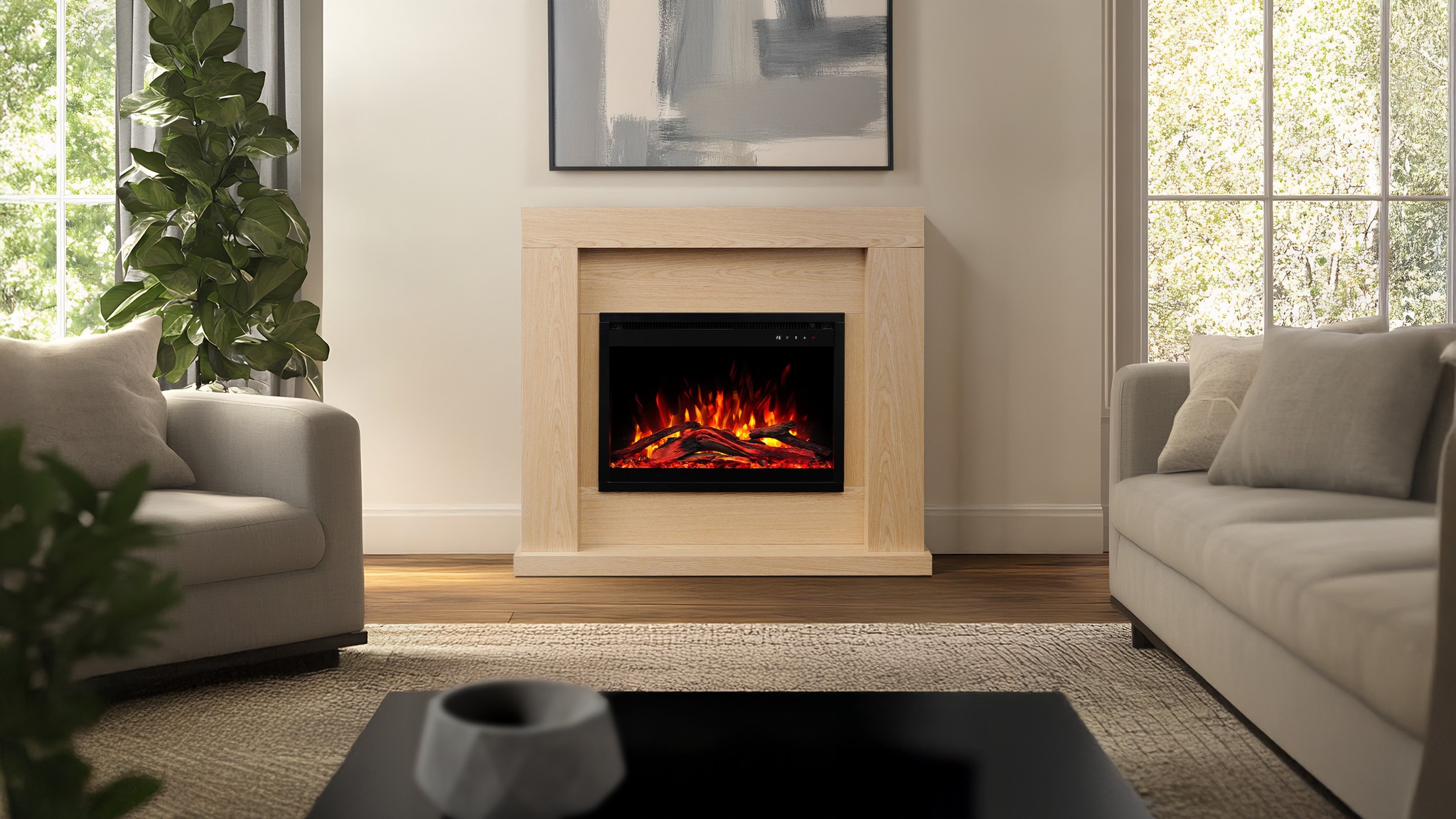 Aflamo Jolo Oak Bioethanol Standkamin Eiche