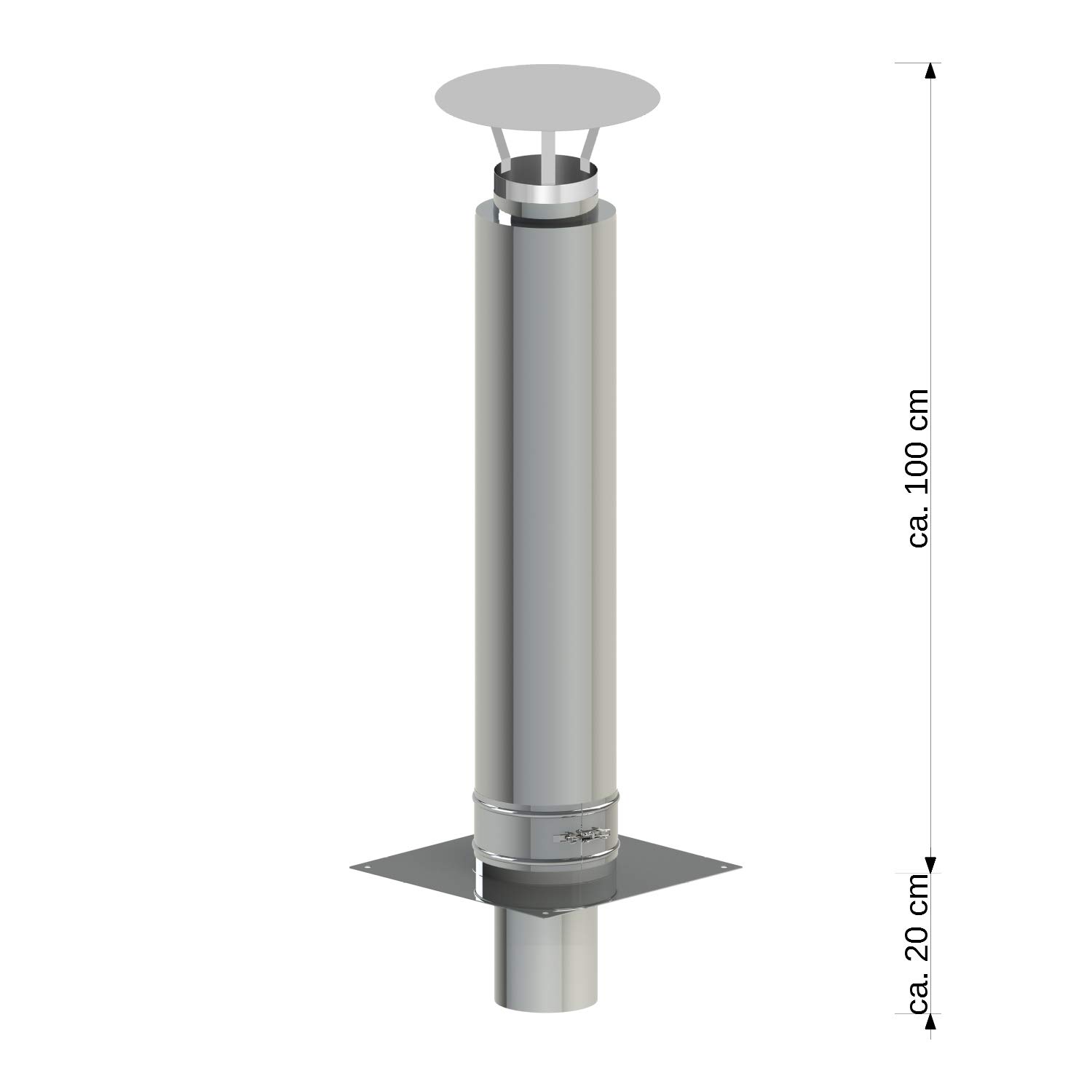 H&M Germany NewLine Schornsteinverlängerung 150mm 1m Edelstahl