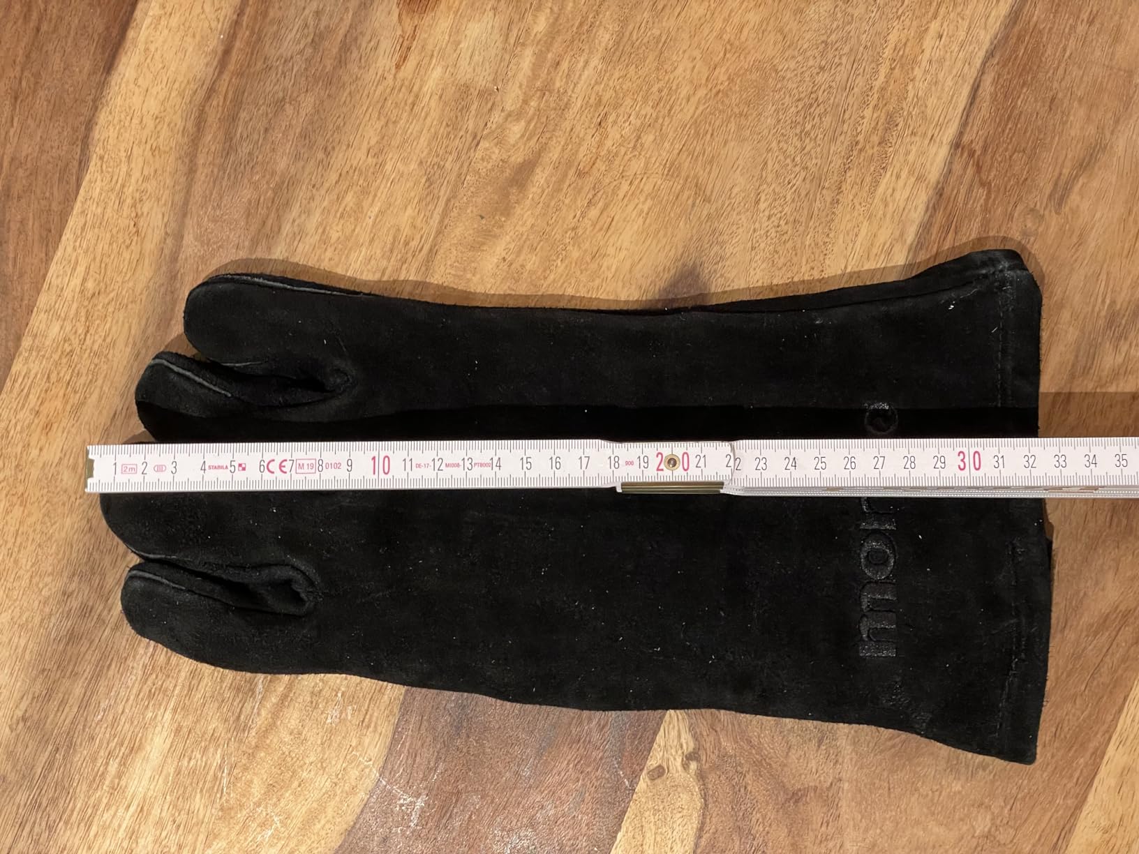 Morsø Kaminhandschuh Links Wildleder schwarz