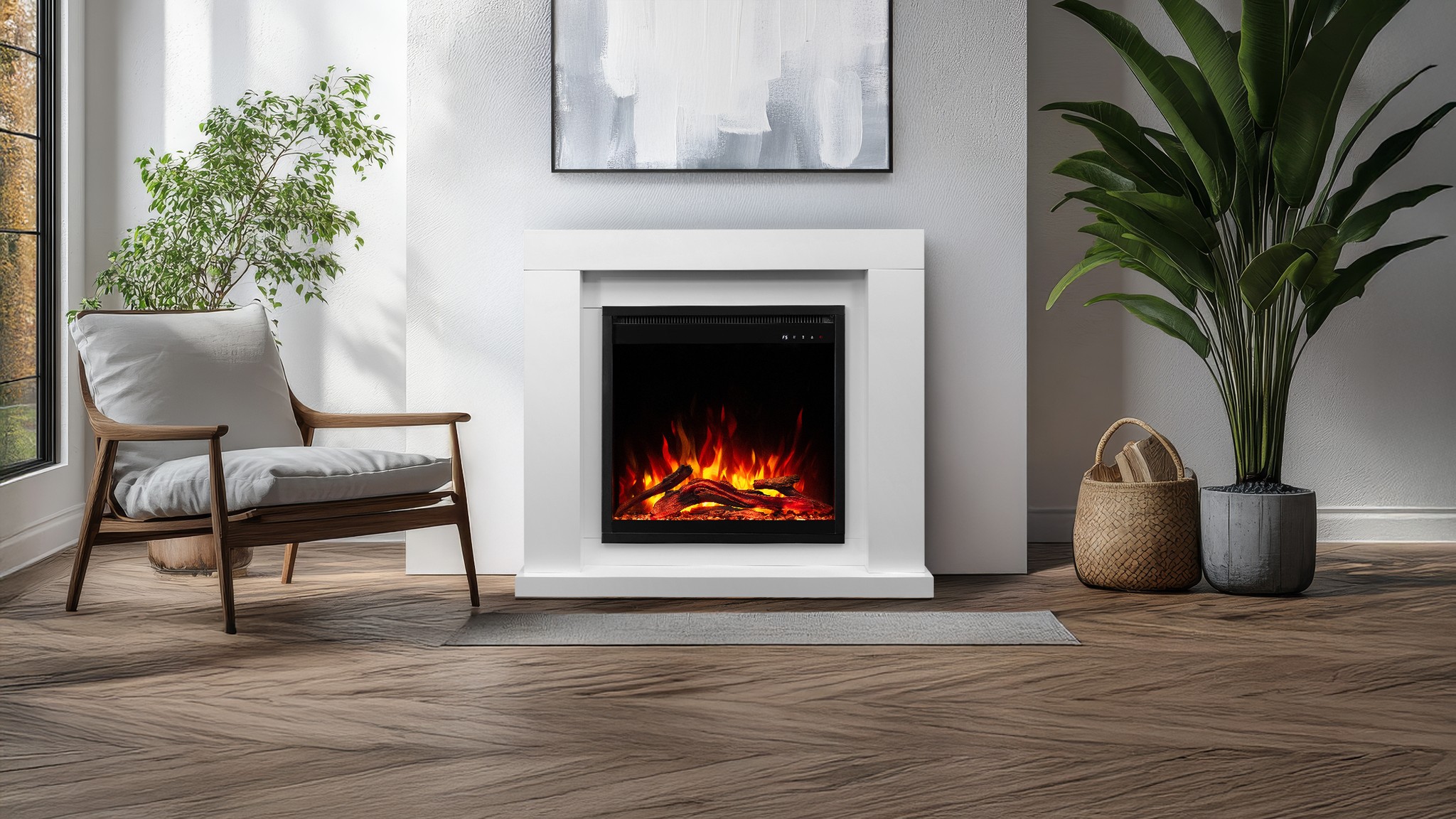 Aflamo Jolo White Elektro-Standkamin weiß mit Flammeneffekt