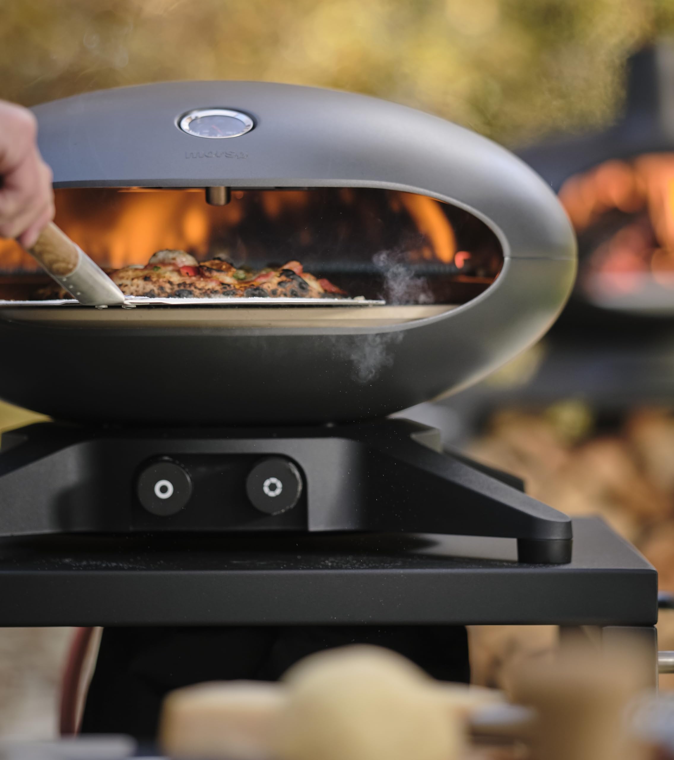Morsø Forno Spin Pizzaofen Gas Anthrazit drehend