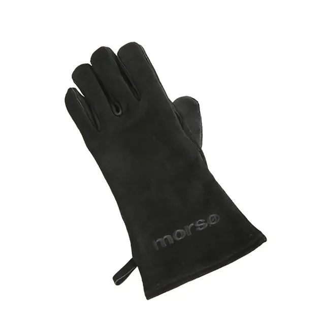 Morsø Kaminhandschuh Links Wildleder schwarz
