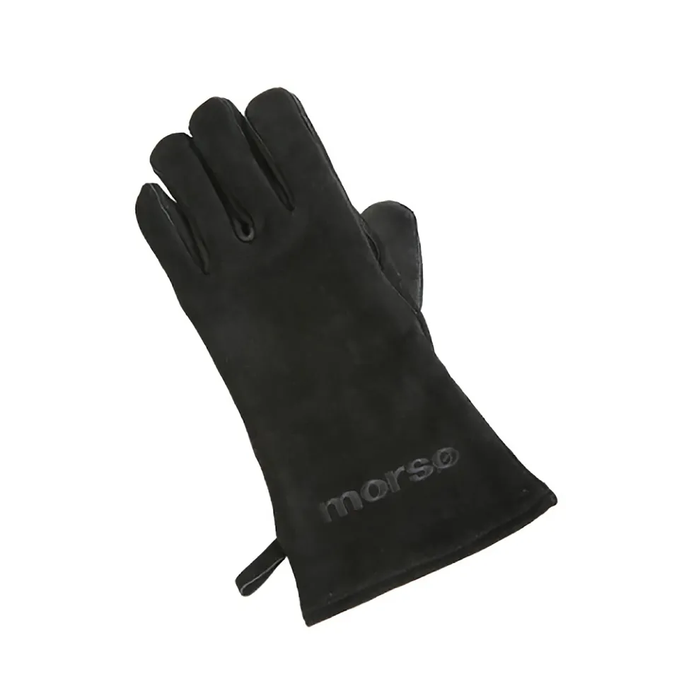 Morsø Kaminhandschuh Links Wildleder schwarz