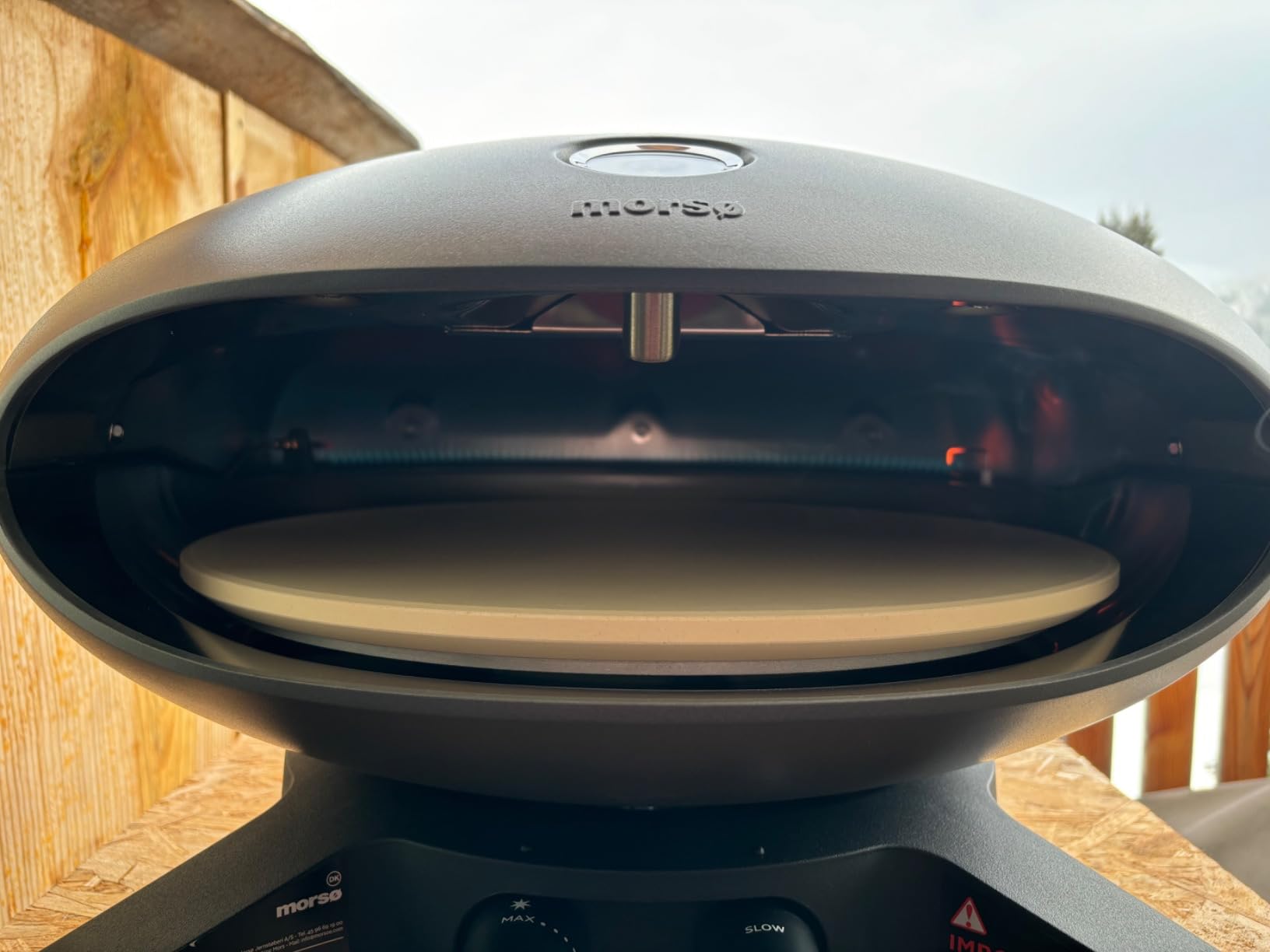 Morsø Forno Spin Pizzaofen Gas Anthrazit drehend