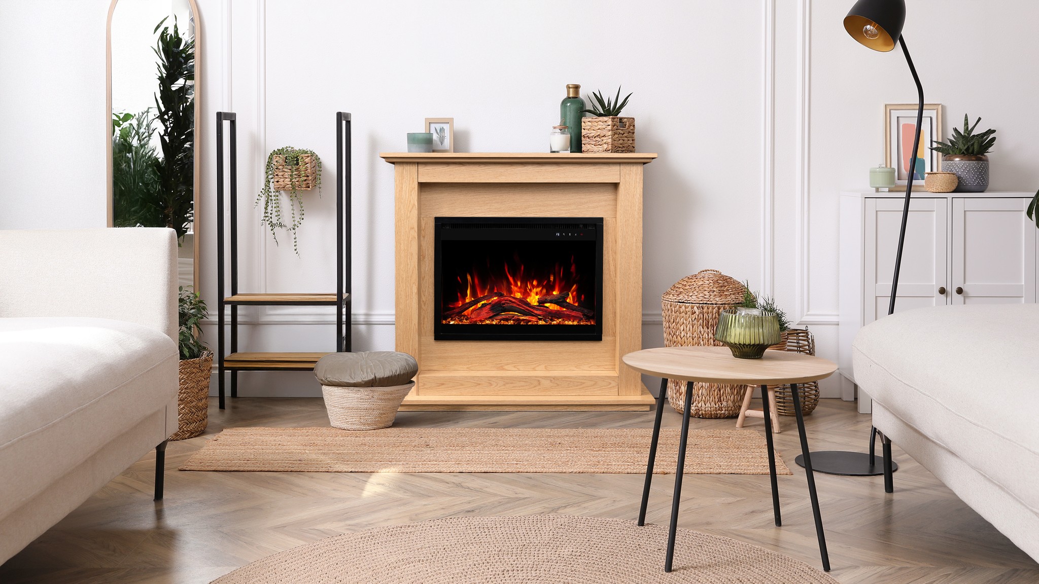 Aflamo Sund Oak Standkamin Bioethanol Eiche