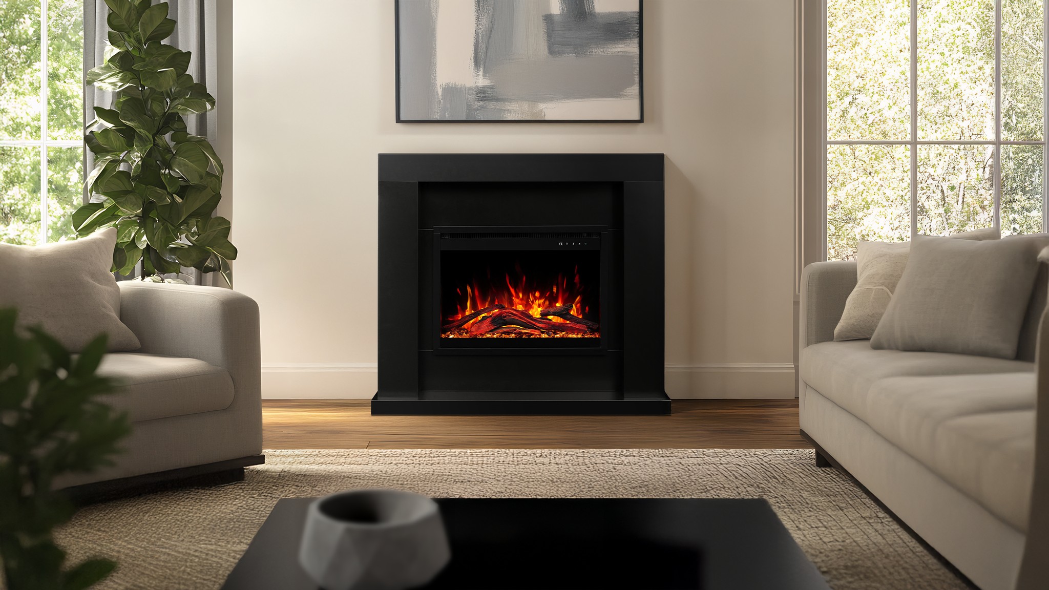 Aflamo Jolo Black Bioethanol Standkamin schwarz