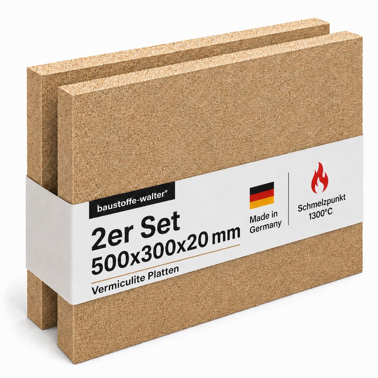 H&M Vermiculite Platte 30mm 500x300mm 2 Platten