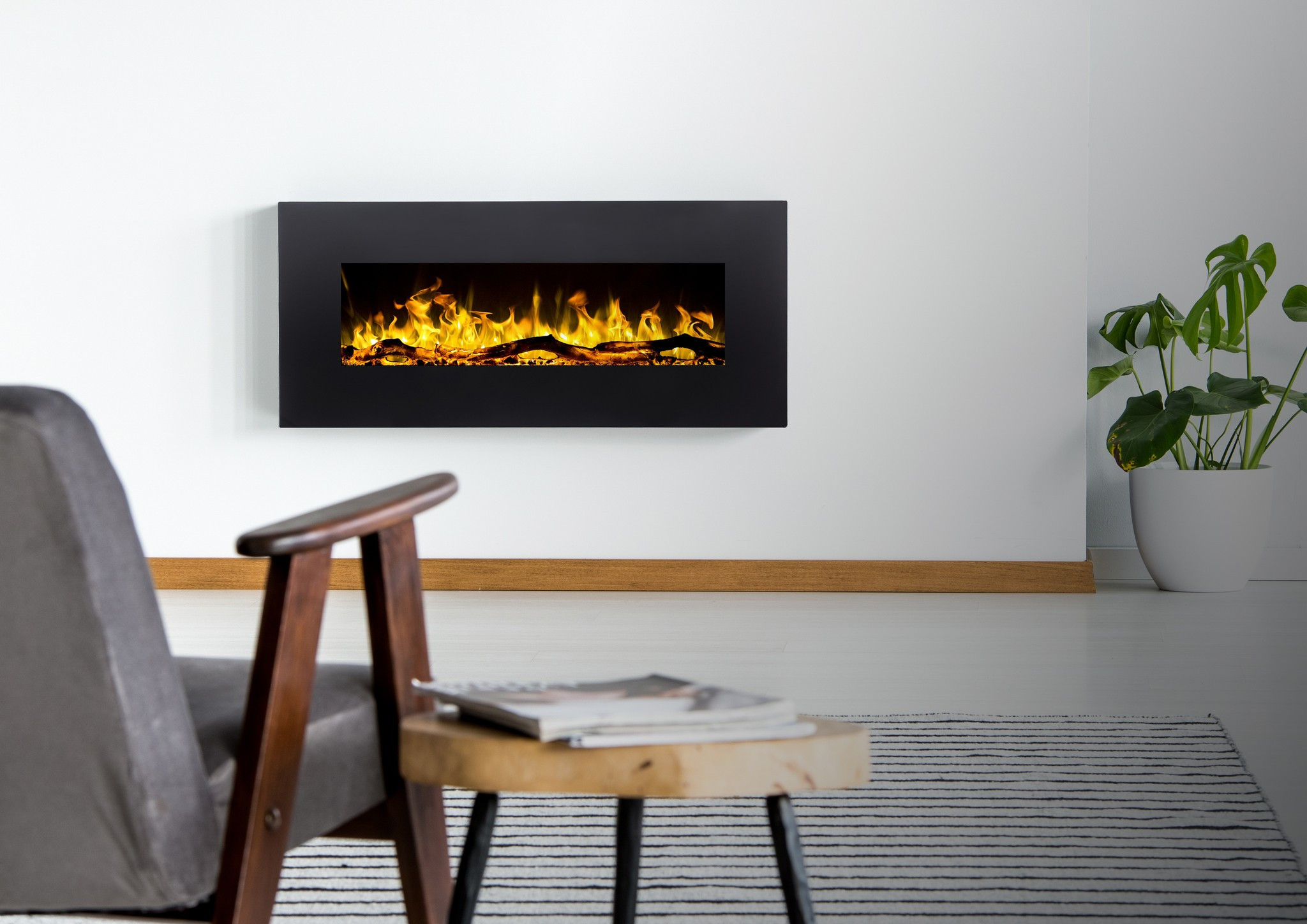 Aflamo Albion Wandkamin Bioethanol Schwarz