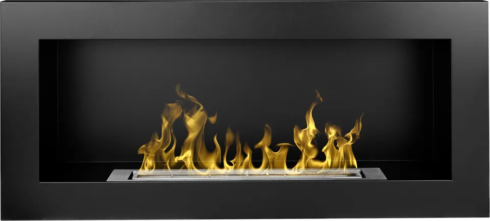 Aflamo Honos Bioethanol Wandkamin schwarz matt mit TÜV-Brenner