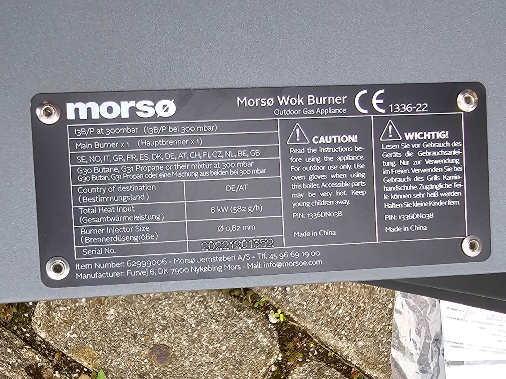 Morsø Vulcano Wok Burner Gas Anthrazit Stahl