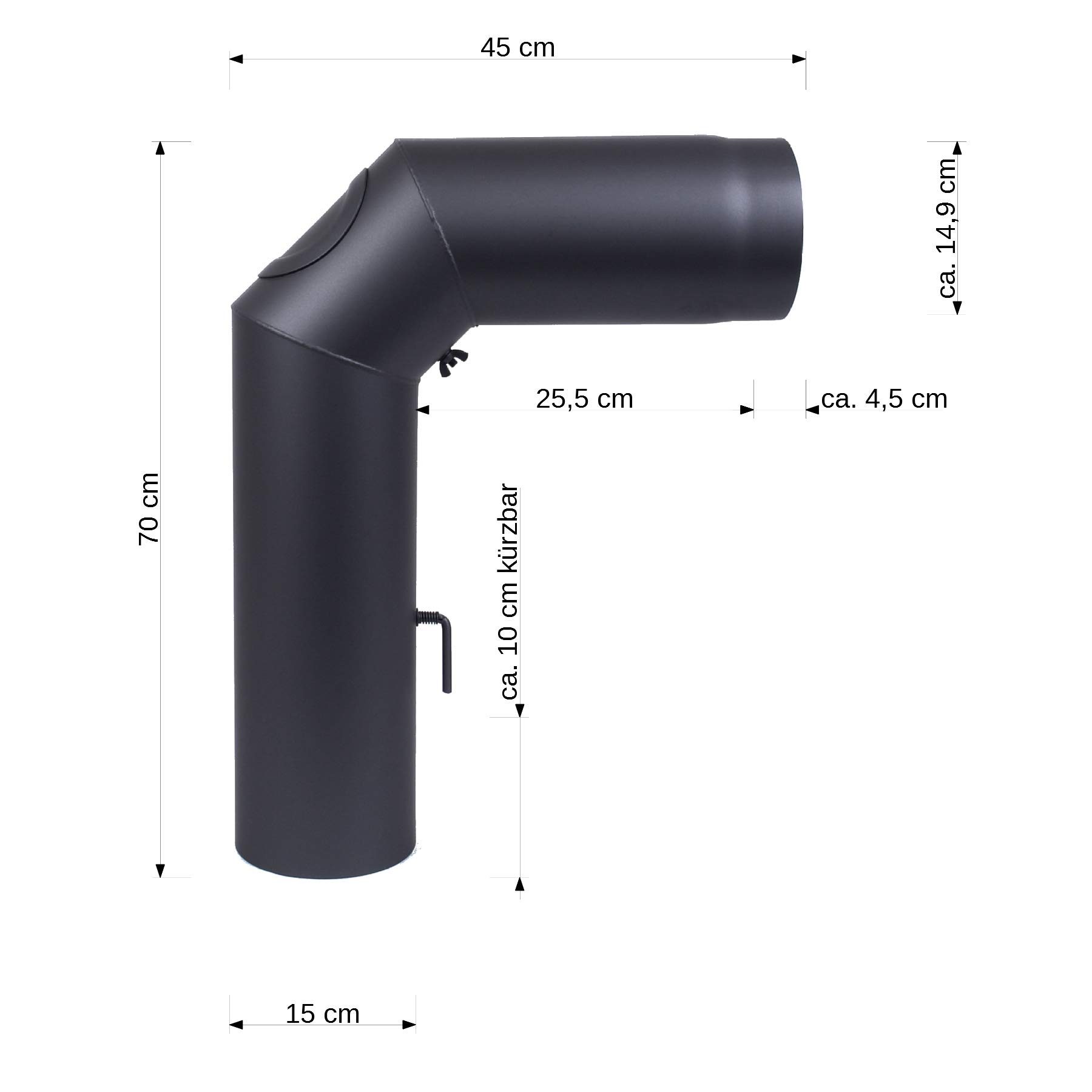 H&M Germany Rohr-Set Standard 150mm 70x45cm schwarz metallic