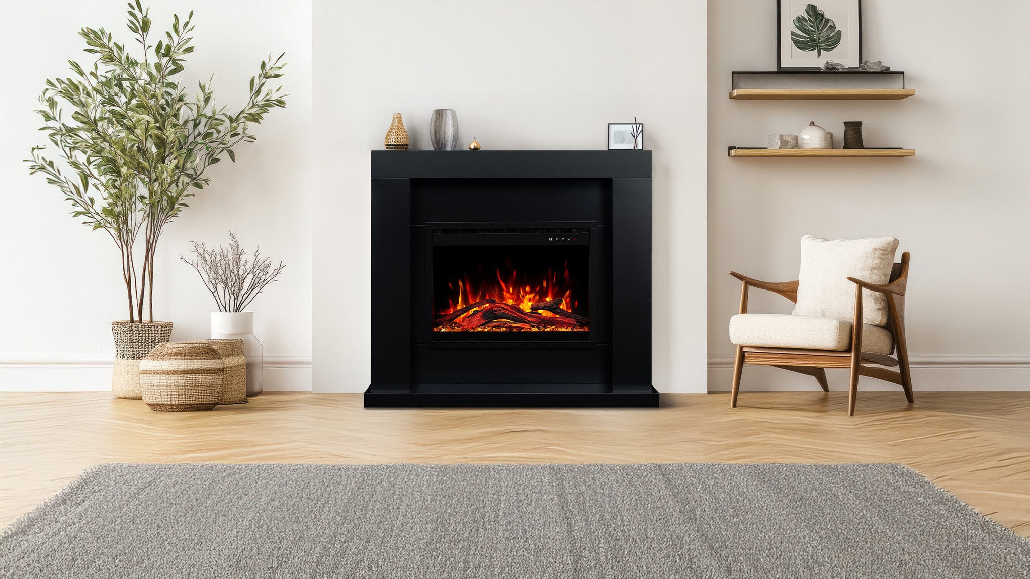 Aflamo Jolo Black Bioethanol Standkamin schwarz