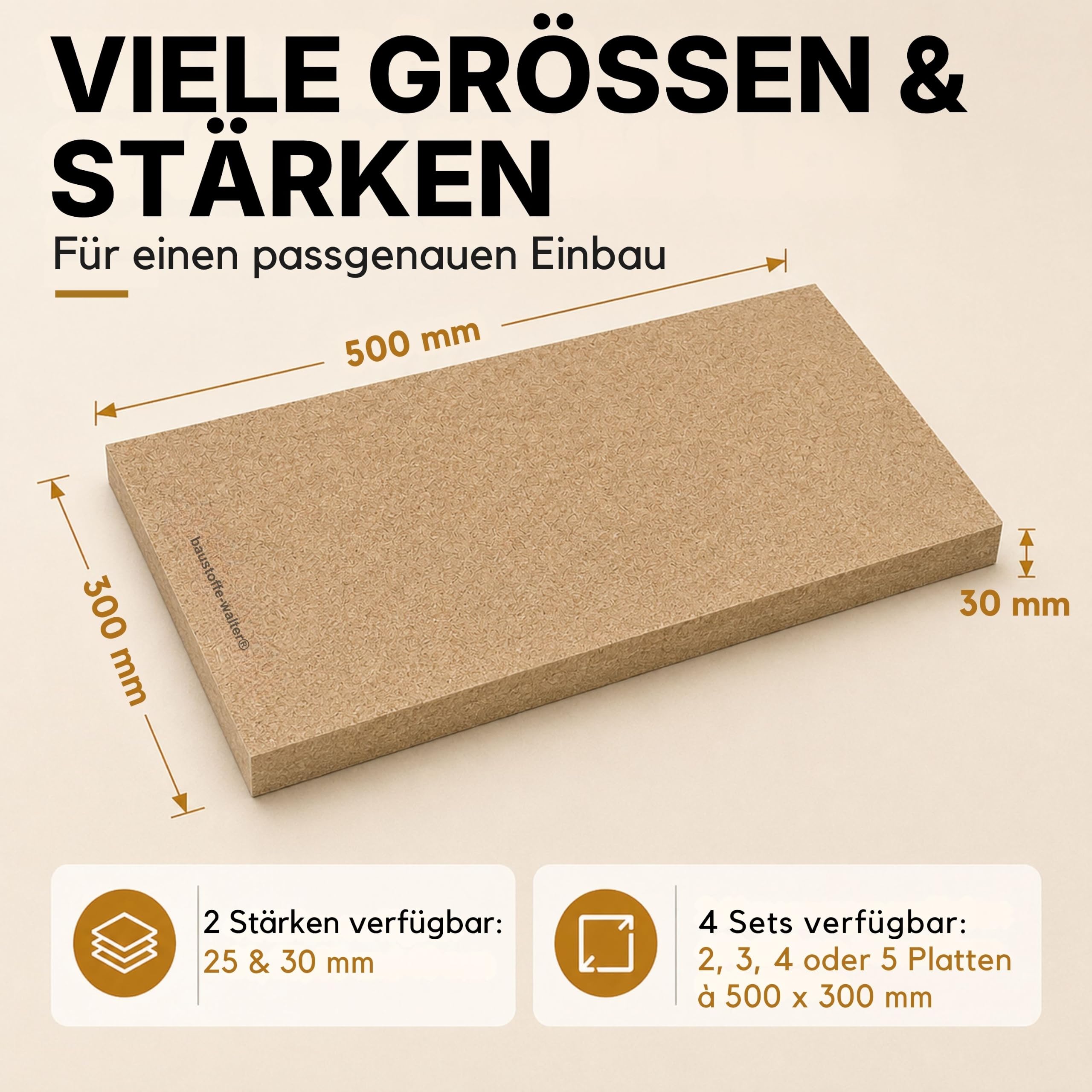 H&M Vermiculite Platte 30mm 500x300mm 2 Platten