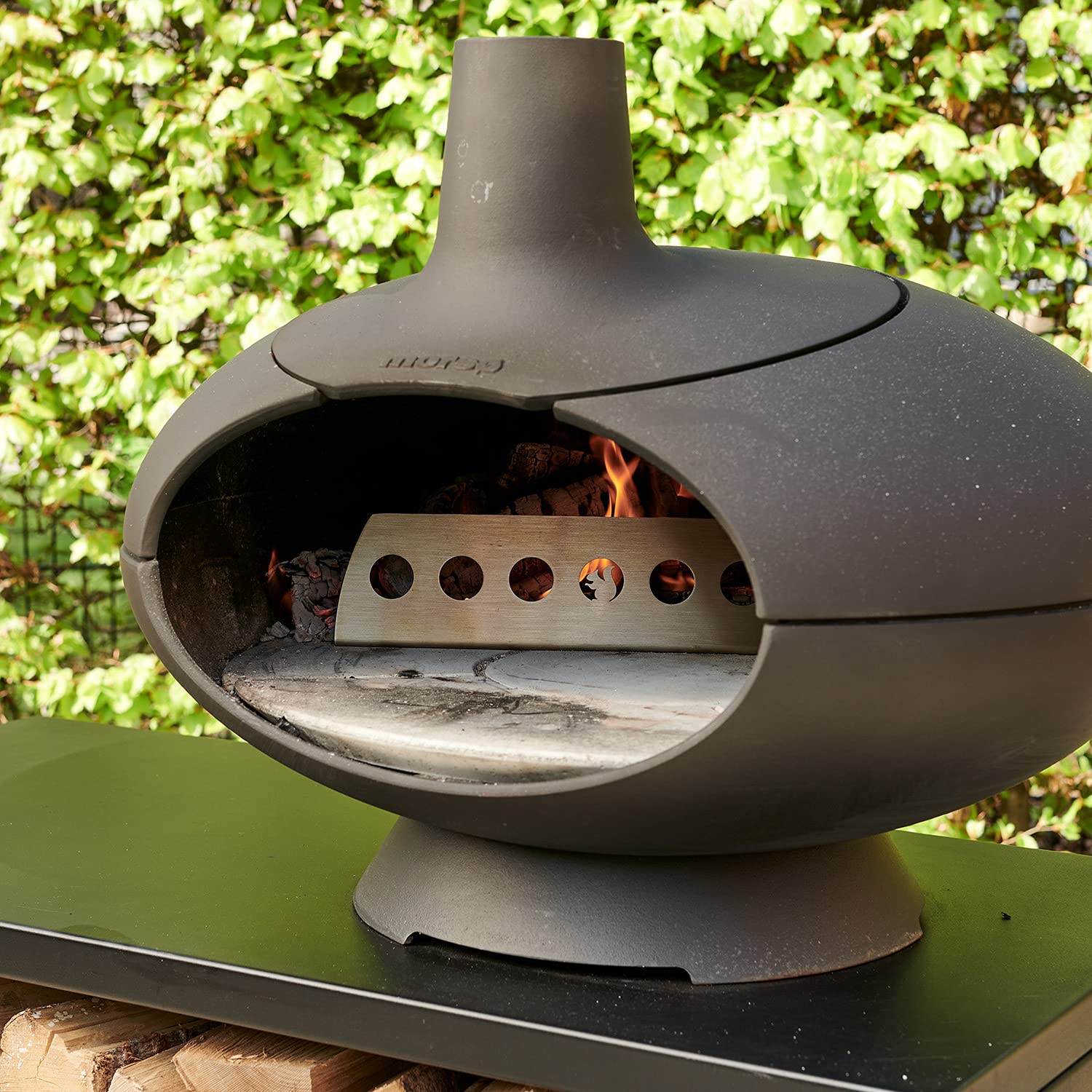 Morsø Fire Divider Forno Trenneinsatz Stahl 40 cm Silber